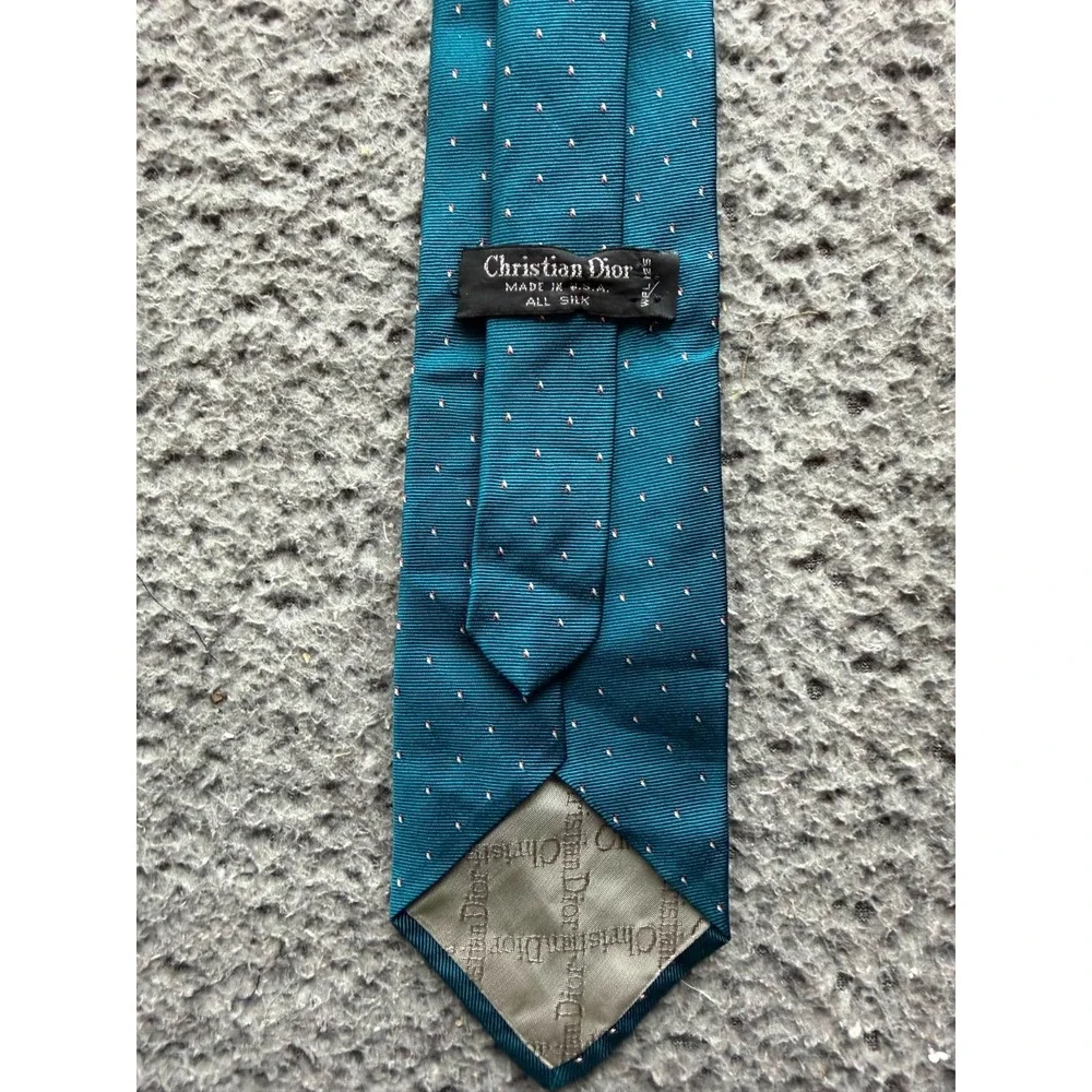 Christian Dior Men's Jacquard 100% Silk Neck Tie Designer Teal 59